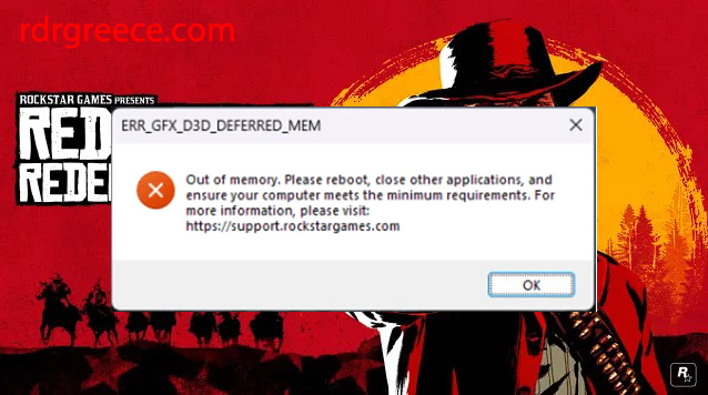 Πώς να διορθώσετε το σφάλμα «Εκτός μνήμης» στο Red Dead Redemption&nbsp;2
